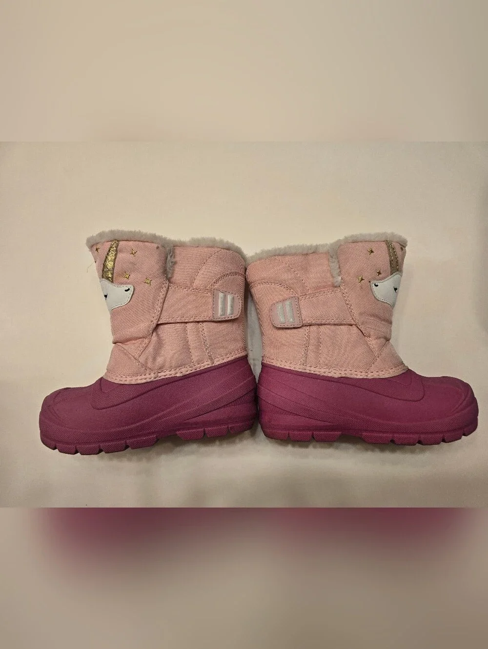 Cat & Jack Pink Unicorn Winter Boots with Faux Fur